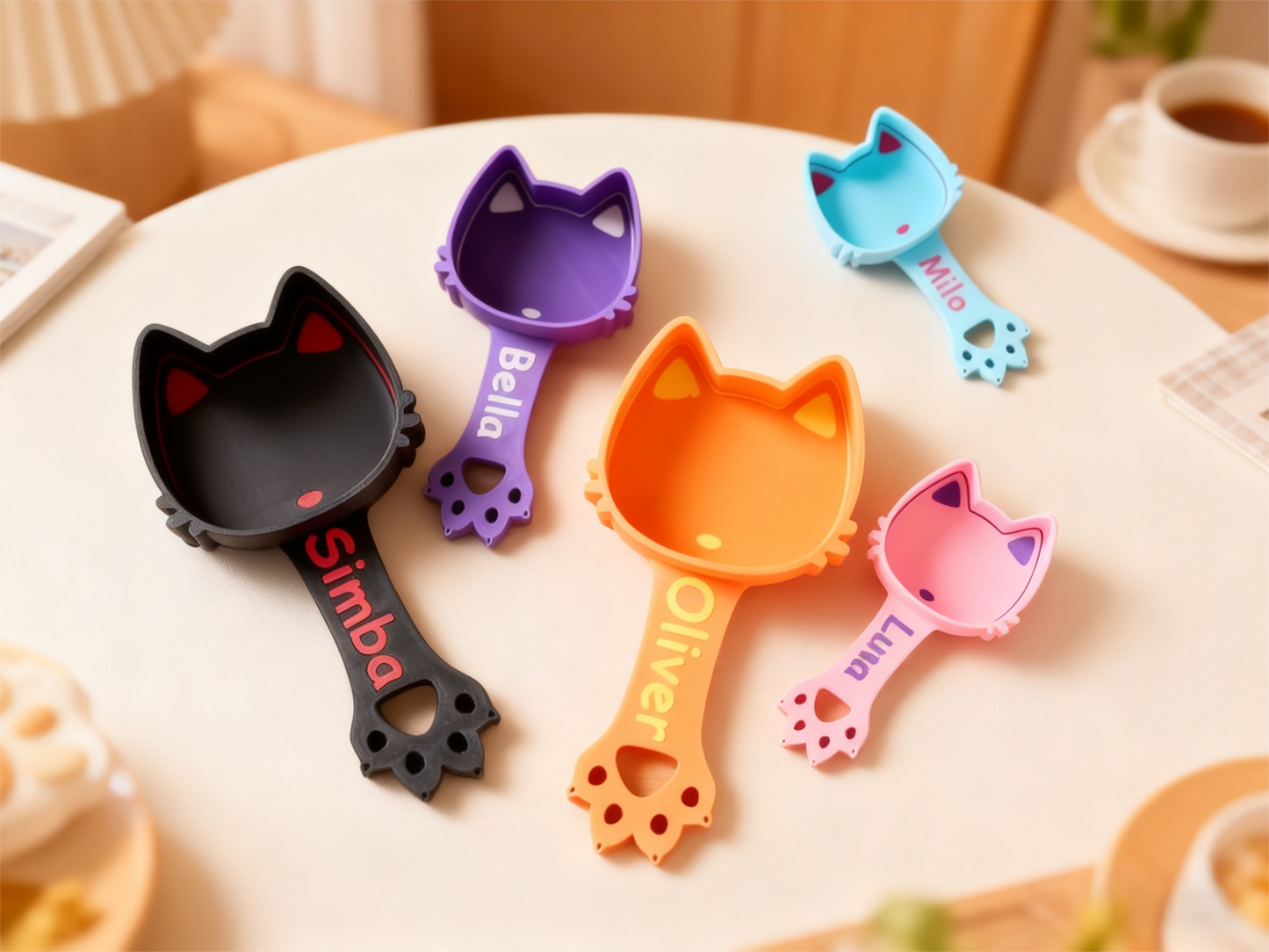 Personalized Cat Food Scoop Custom Cat Food Measuring Cup with Name Pet Accessories Gifts for Pet Lover