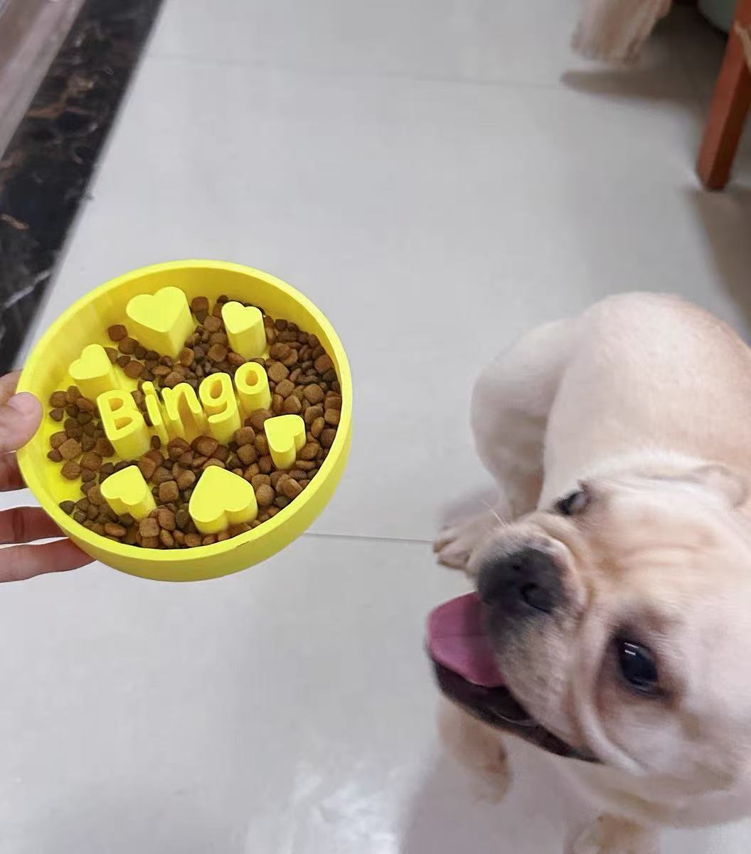 Custom Slow Feeder Dog Bowl - Personalized Dog Bowl with Name - Ideal Slow Feeder for Large and Small Breeds - Unique Design for Healthy Eating