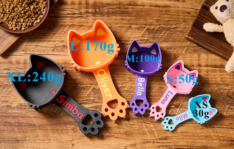 Personalized Cat Food Scoop Custom Cat Food Measuring Cup with Name Pet Accessories Gifts for Pet Lover