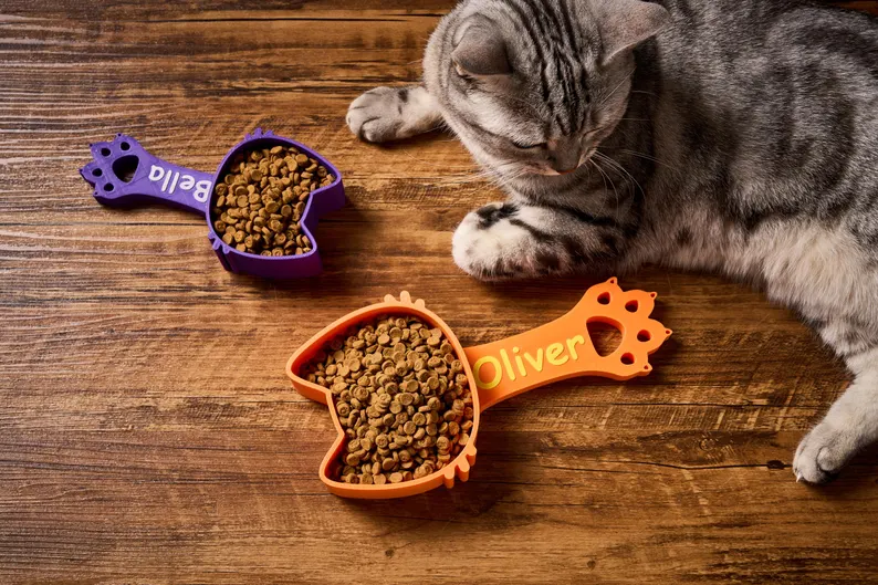 Personalized Cat Food Scoop Custom Cat Food Measuring Cup with Name Pet Accessories Gifts for Pet Lover